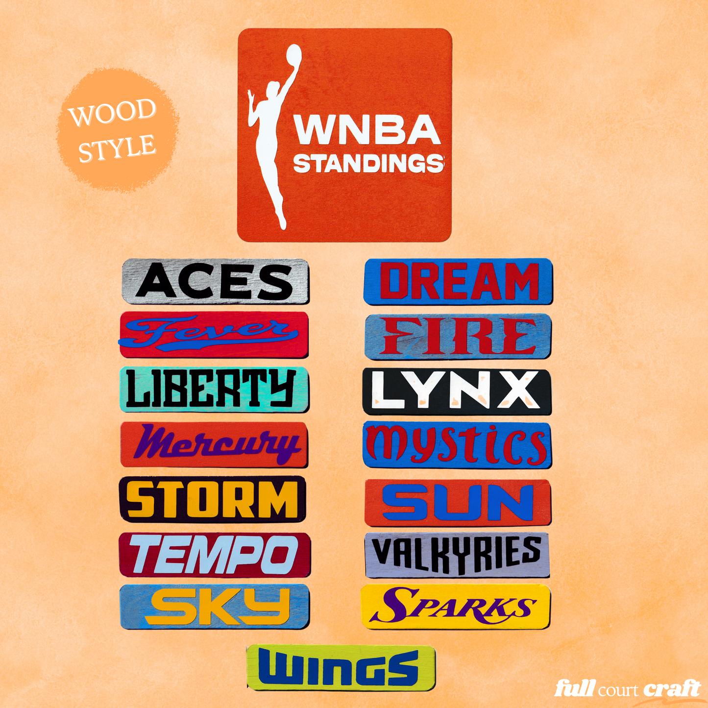 WNBA Standing Kit | Wood Magnet